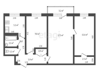 3-ком. квартира на продажу, 56.2 м2, Самара, улица Стара-Загора, 163, Промышленный район