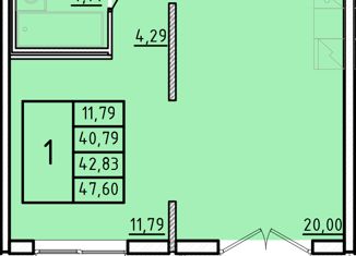 Продам 1-ком. квартиру, 40.79 м2, Санкт-Петербург, Образцовая улица, 6к1