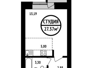 Продам 1-ком. квартиру, 27 м2, Уфа, ЖК 8 Марта, улица Асхата Мирзагитова, 10