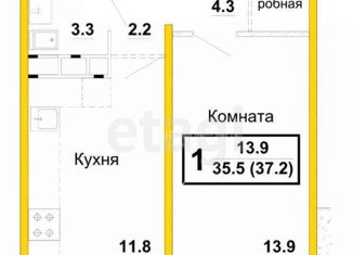 1-ком. квартира на продажу, 37.2 м2, Ковров, Ореховая улица, 20, ЖК Дом на Ореховой