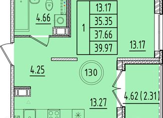 Продам 1-ком. квартиру, 35.35 м2, посёлок Шушары, Образцовая улица, 6к1