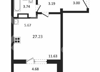 Продается квартира студия, 27 м2, Челябинск, улица Маршала Чуйкова, 32