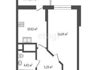 Продается однокомнатная квартира, 36.4 м2, Тюмень, улица Бакинских Комиссаров, 3, ЖК Жуков