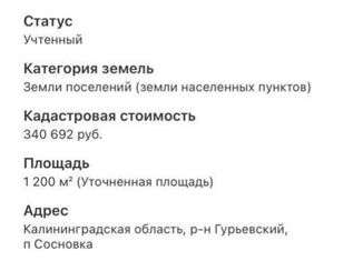 Продается участок, 12 сот., Калининградская область