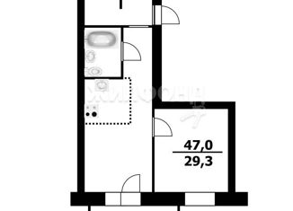 Продаю 2-ком. квартиру, 47 м2, Новосибирск, Тульская улица, 76, метро Октябрьская