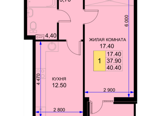 Продаю 1-ком. квартиру, 40.4 м2, Краснодарский край, Дозорная улица, 3/5