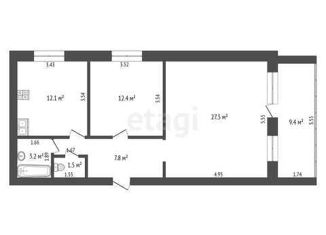 Продажа 2-комнатной квартиры, 64.5 м2, село Горьковка, Парковая улица, 5