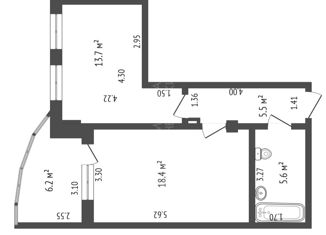 Продается 1-ком. квартира, 43.2 м2, Тюмень, улица Василия Гольцова, 3