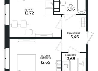 Однокомнатная квартира на продажу, 37.8 м2, Сертолово