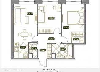 Квартира на продажу студия, 68.7 м2, Москва, Минская улица, 8к1, метро Багратионовская