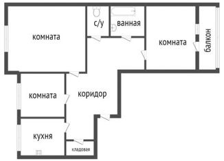 Продается трехкомнатная квартира, 58.1 м2, Курган, улица Зайцева, 85, Северный район