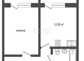 1-комнатная квартира на продажу, 40 м2, Ростовская область, Драгунская улица, 10