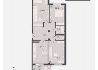 Продам трехкомнатную квартиру, 90.6 м2, Пятигорск, улица Пальмиро Тольятти, 49