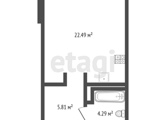 Продается квартира студия, 33.09 м2, Тюмень, ЖК ДОК