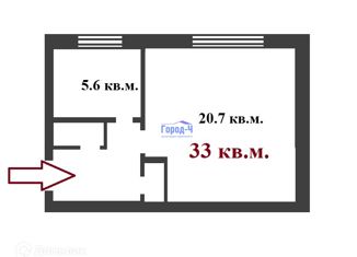 Продаю однокомнатную квартиру, 33 м2, Чувашия, улица Яблочкова, 10