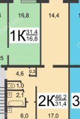 Продается 2-комнатная квартира, 46.2 м2, Нижний Новгород, Московское шоссе, 84А, метро Бурнаковская