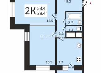 Продажа двухкомнатной квартиры, 53.4 м2, Ковров, Ореховая улица, 20, ЖК Дом на Ореховой