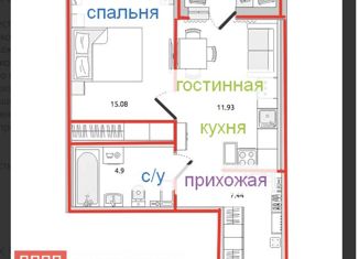 Однокомнатная квартира на продажу, 42.8 м2, Санкт-Петербург, Белоостровская улица, 10к1, метро Лесная