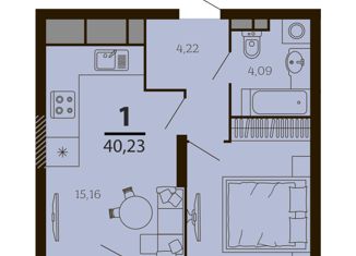 Продаю 1-ком. квартиру, 38.3 м2, Рязань, улица Есенина, 22, Центральный район