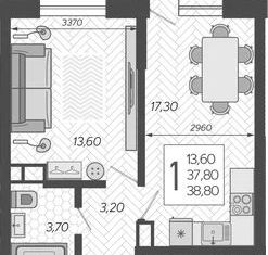 Продаю 1-комнатную квартиру, 38.8 м2, Краснодарский край, Ярославская улица, 1