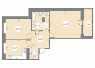 Продается двухкомнатная квартира, 73.36 м2, Санкт-Петербург, улица Маршала Захарова, 8, муниципальный округ Южно-Приморский