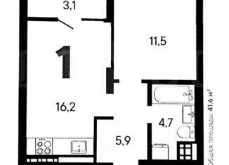Продам 1-комнатную квартиру, 43 м2, Екатеринбург, метро Площадь 1905 года, улица Владимира Высоцкого, 7А