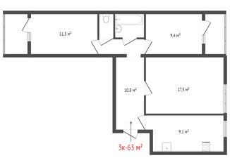 Продаю трехкомнатную квартиру, 62 м2, Екатеринбург, улица Сулимова, 47, улица Сулимова