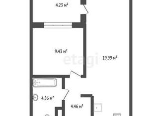 Продается 1-ком. квартира, 38.65 м2, Тюмень, ЖК ДОК, Краснооктябрьская улица, 8