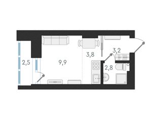 Продается квартира студия, 19.7 м2, Новосибирск, метро Маршала Покрышкина, улица Гоголя, 13