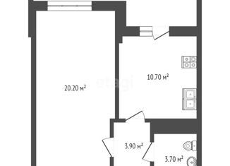 Продам 1-ком. квартиру, 42.5 м2, Краснодар, Гаражная улица, 87, ЖК Маршал