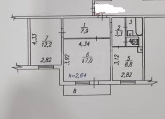 Продаю 2-ком. квартиру, 52.7 м2, Красноярский край, Уютный переулок, 7