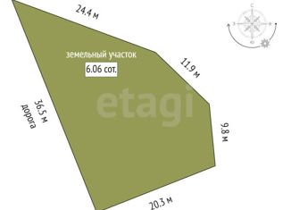 Продажа земельного участка, 6.06 сот., село Мальково, Кооперативная улица