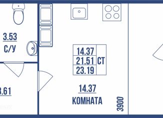 Продаю квартиру студию, 23.19 м2, Кудрово, проспект Строителей, 16, ЖК Геометрия