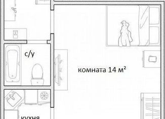 Однокомнатная квартира на продажу, 22.7 м2, Москва, Зелёный проспект, 25к3, метро Перово