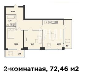 Продам 2-комнатную квартиру, 72.4 м2, Севастополь, Парковая улица, 15