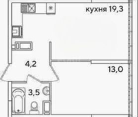 1-комнатная квартира на продажу, 45.6 м2, Краснодар, ЖК Самолёт-3, улица Константина Гондаря, 93