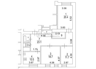 Продам 3-ком. квартиру, 95.4 м2, Москва, Померанцев переулок, 7, район Хамовники