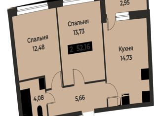 Продается двухкомнатная квартира, 52.16 м2, Мурино, проспект Авиаторов Балтики, 29к2, ЖК Авиатор