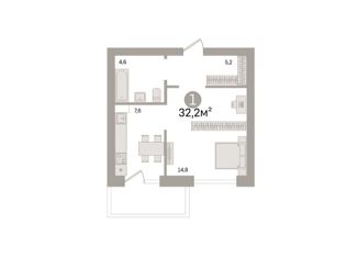 Продаю 1-комнатную квартиру, 32.2 м2, Екатеринбург, Дружининская улица, 5А, Дружининская улица