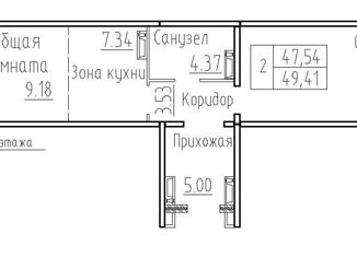 Продам 2-ком. квартиру, 49.4 м2, посёлок Элитный, Венская улица, 12