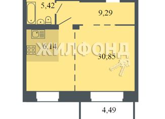 Продается 1-комнатная квартира, 51.7 м2, рабочий посёлок Кольцово, микрорайон Спектр, 6