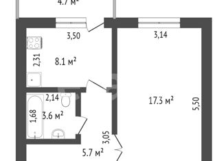 Продажа 1-ком. квартиры, 35 м2, Тюменская область, микрорайон 3Б, 21