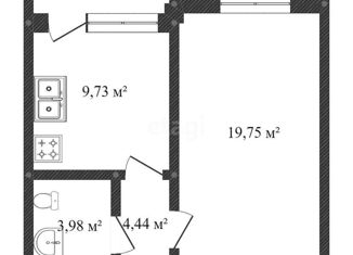 Продажа однокомнатной квартиры, 34.4 м2, Краснодар, ЖК Новелла, Питерская улица, 40к5