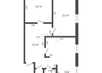 Продам трехкомнатную квартиру, 51 м2, деревня Гауф, Изюмовская улица, 8