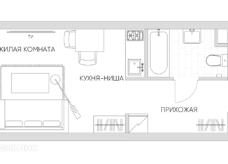 Продам 1-комнатную квартиру, 23.46 м2, Москва, Автомобильный проезд, 4, Автомобильный проезд