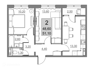 Продается 2-комнатная квартира, 48.6 м2, Саратовская область, Волжская улица, 10