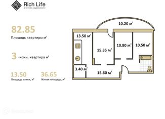 3-комнатная квартира на продажу, 82.85 м2, Иваново, микрорайон Самоцветы, 3, Октябрьский район