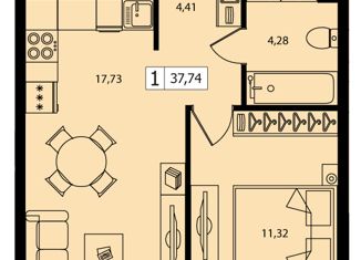 Продажа 1-ком. квартиры, 37.74 м2, Москва, улица Зорге, 9, ЖК Зорге 9