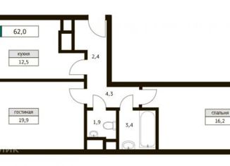 2-ком. квартира на продажу, 60.6 м2, поселение Московский, Родниковая улица, 30к3