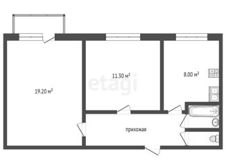 Продаю 2-комнатную квартиру, 48.8 м2, село Ленинское, улица Ленина, 1